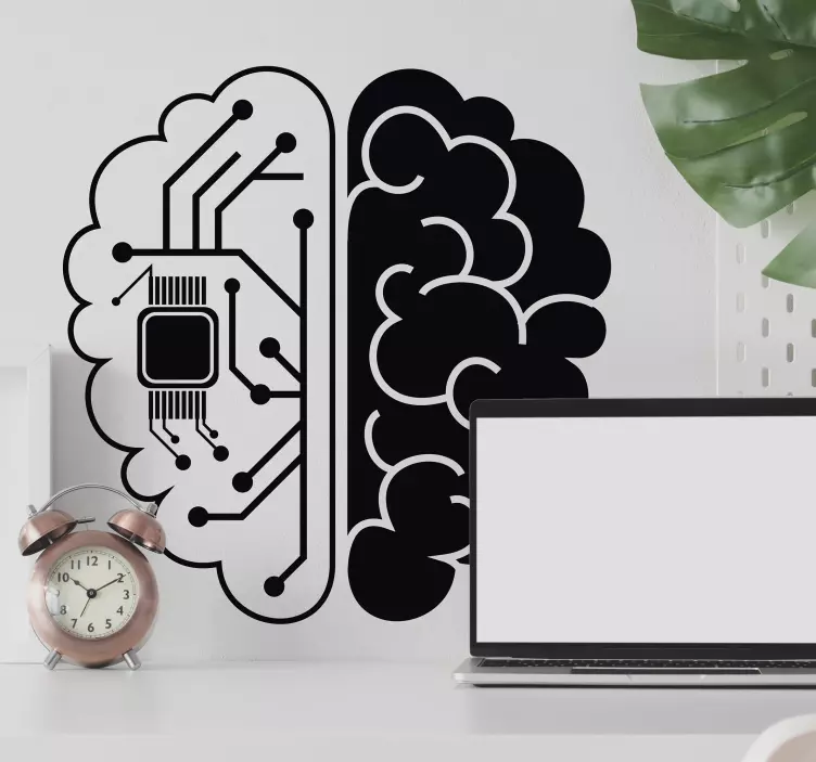 Autocolantes decorativos de ciência Cérebro tecnológico - TenStickers