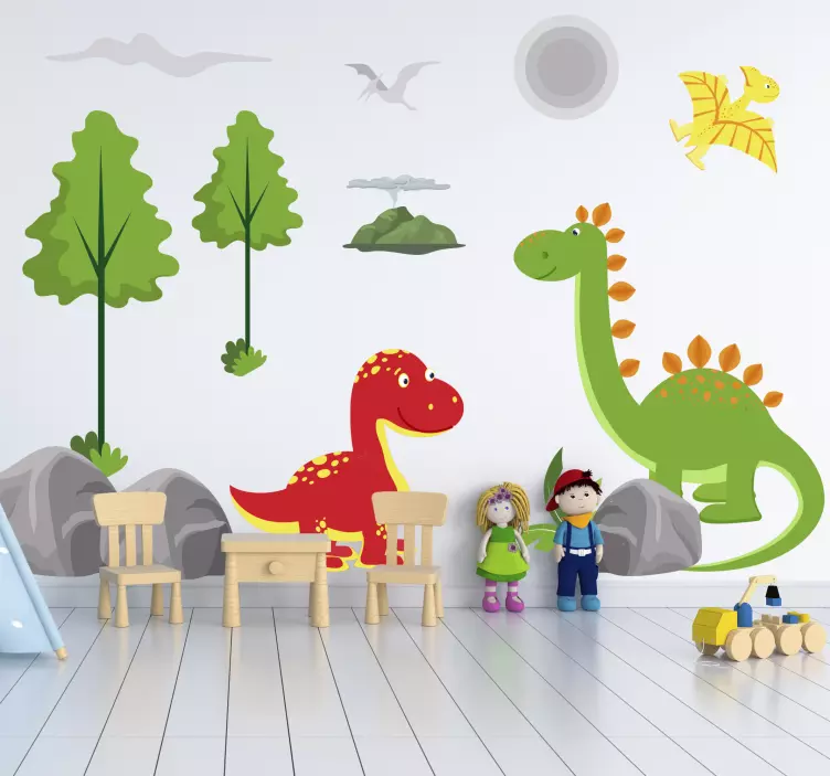 Autocolantes Conjunto de dinossauros nórdicos - TenStickers