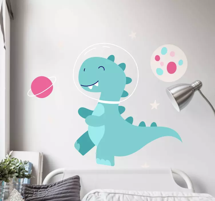 Autocolante Dinossauro espacial e a lua - TenStickers