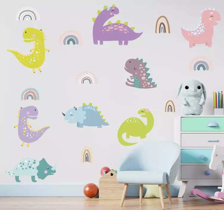 Autocolantes decorativos de dragões e dinossauros Dinossauros com - TenStickers
