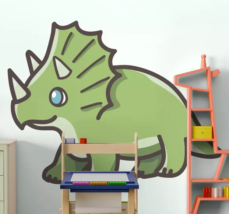 Autocolante Triceratops de desenhos animados - TenStickers