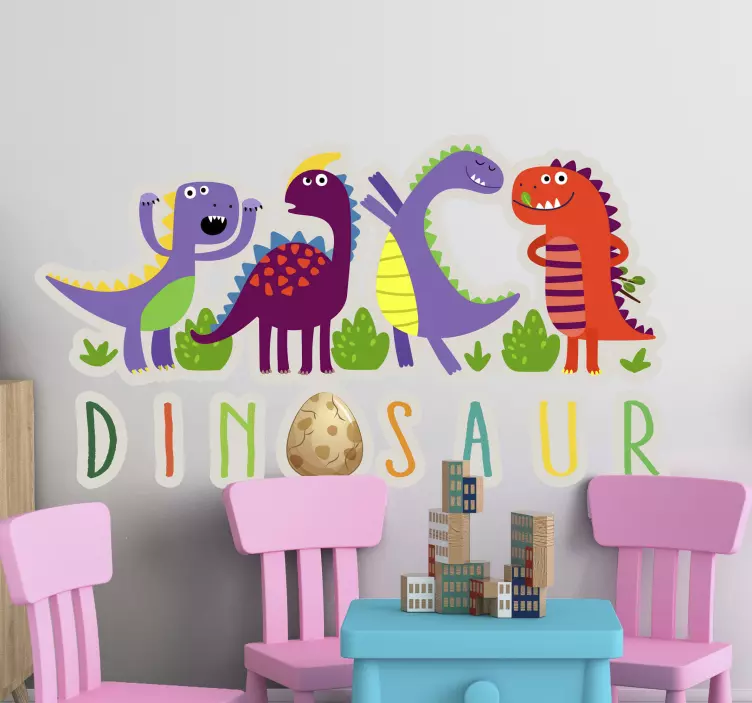 Autocolante Tripulação de amigos dinossauros - TenStickers