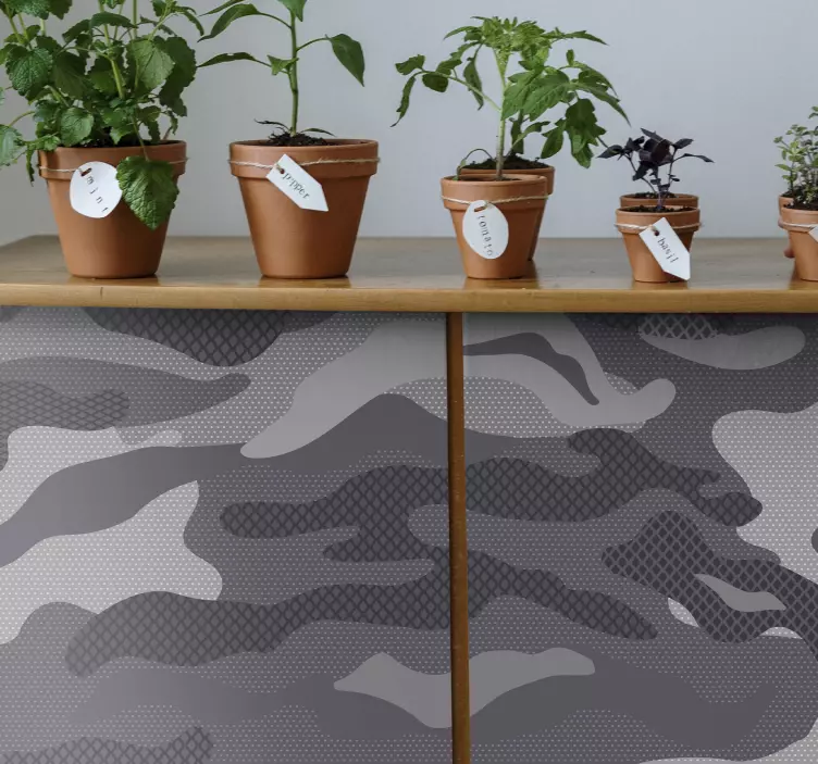 Autocolantes decorativos de estampados Camuflagem cinza - TenStickers
