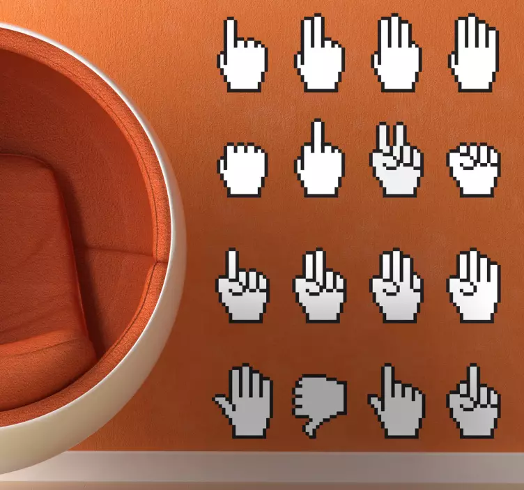 Autocolantes de ícones de cursor de mão - TenStickers