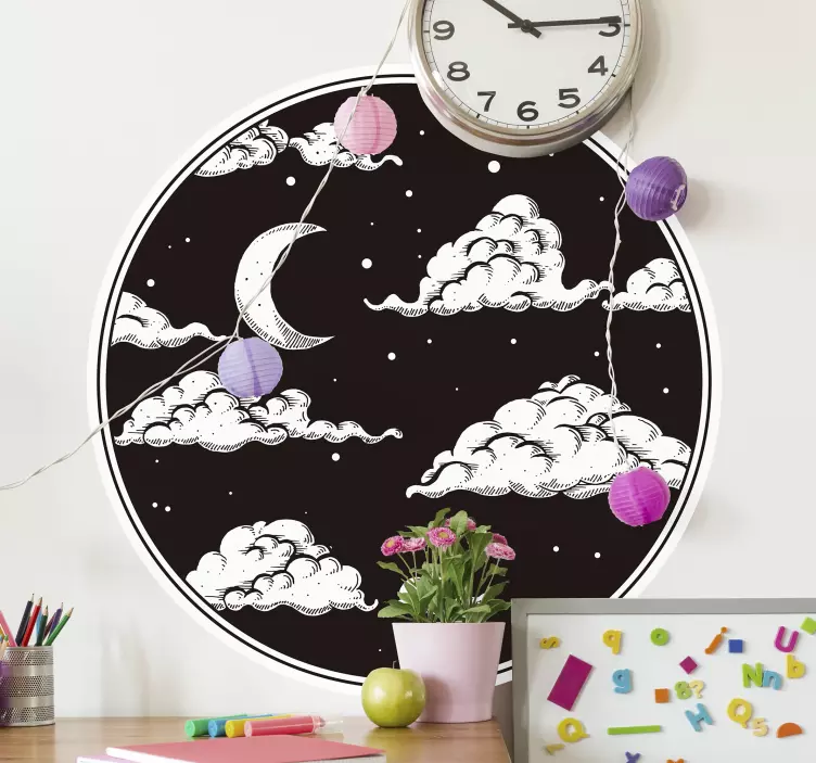 Vinil infantil Céu com nuvens decorativas - TenStickers