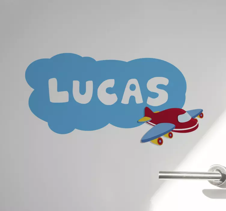 Vinis de ilustrações Nomeado avião e nuvem - TenStickers
