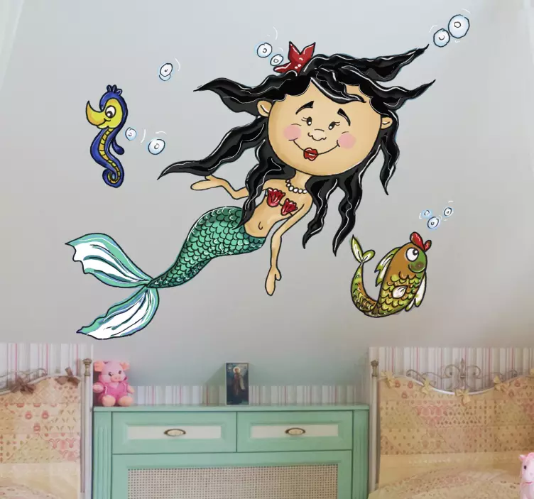 Vinil infantil vinis decorativos sereia mar - TenStickers