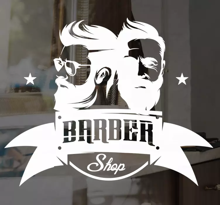 Vinis decorativos para moda Barbearia clássica com homens - TenStickers