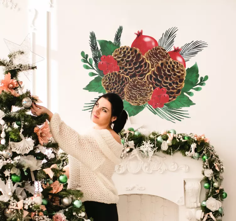 Autocolantes de Natal pinhas de natal - TenStickers