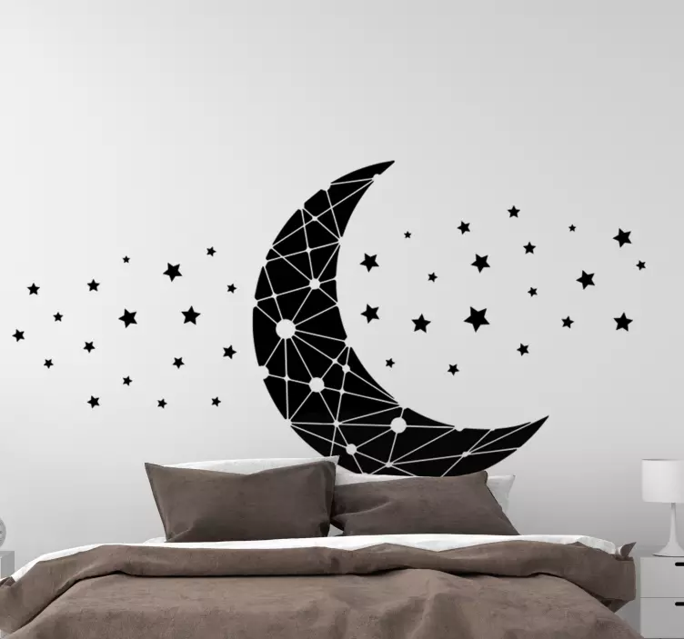 Vinil de padrões abstratos Lua e estrelas - TenStickers