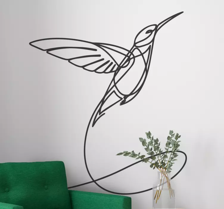 Autocolantes decorativos de pássaros e aves Colibri minimalista - TenStickers