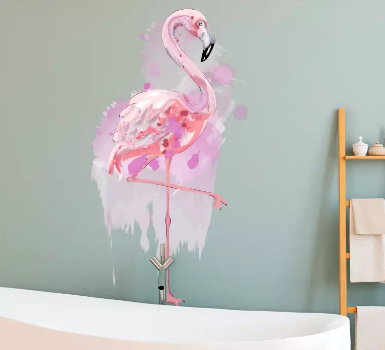 Autocolantes decorativos de pássaros e aves Flamingo artístico em - TenStickers