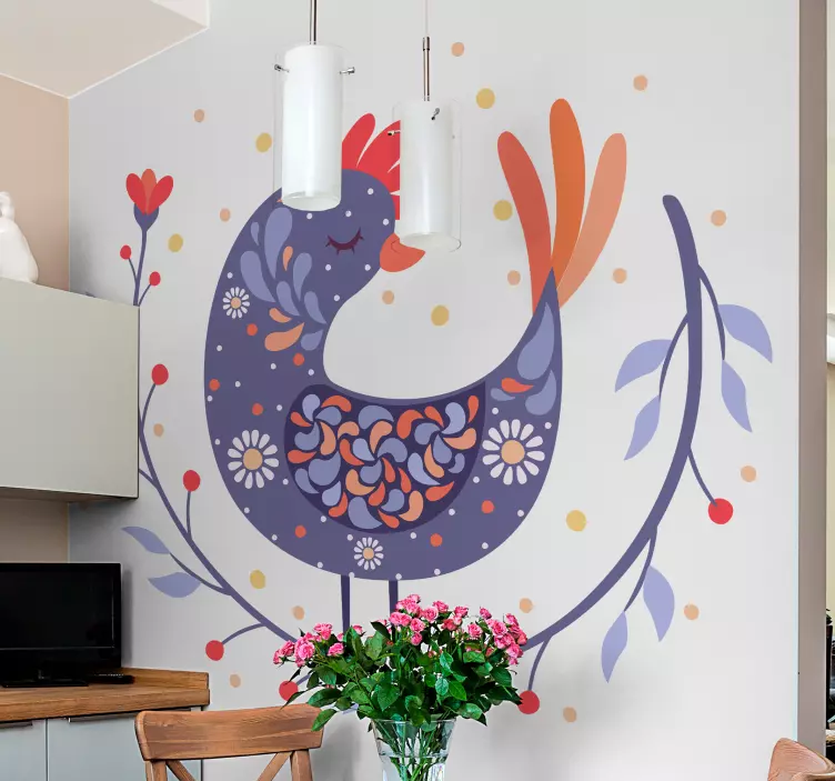 Autocolantes decorativos de pássaros e aves Galo de perna dividid - TenStickers