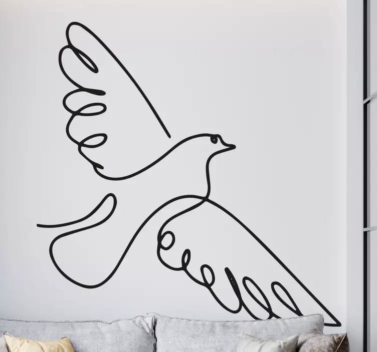 Autocolantes decorativos de pássaros e aves Pomba minimalista - TenStickers