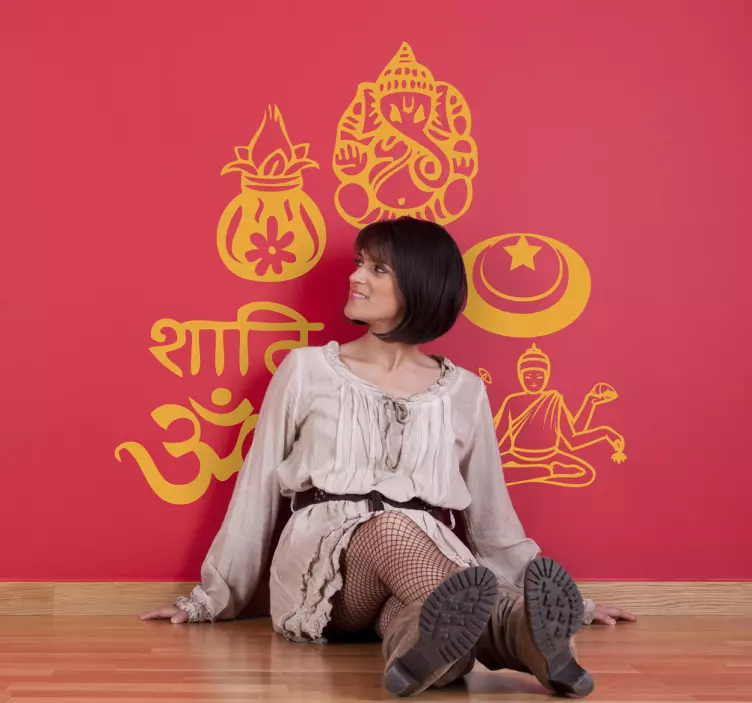 Autocolantes lugares Decalques símbolos hindus - TenStickers