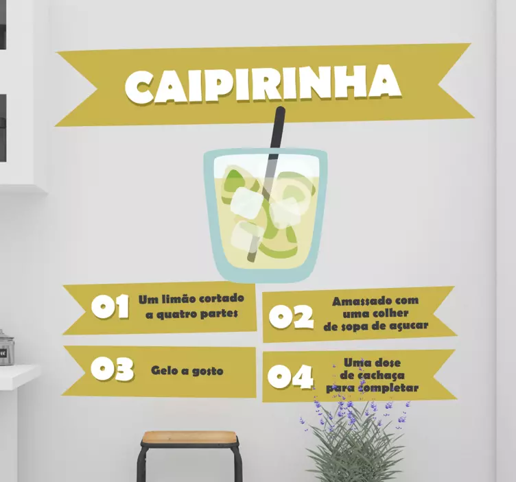 Autocolantes de receitas caipirinha - TenStickers
