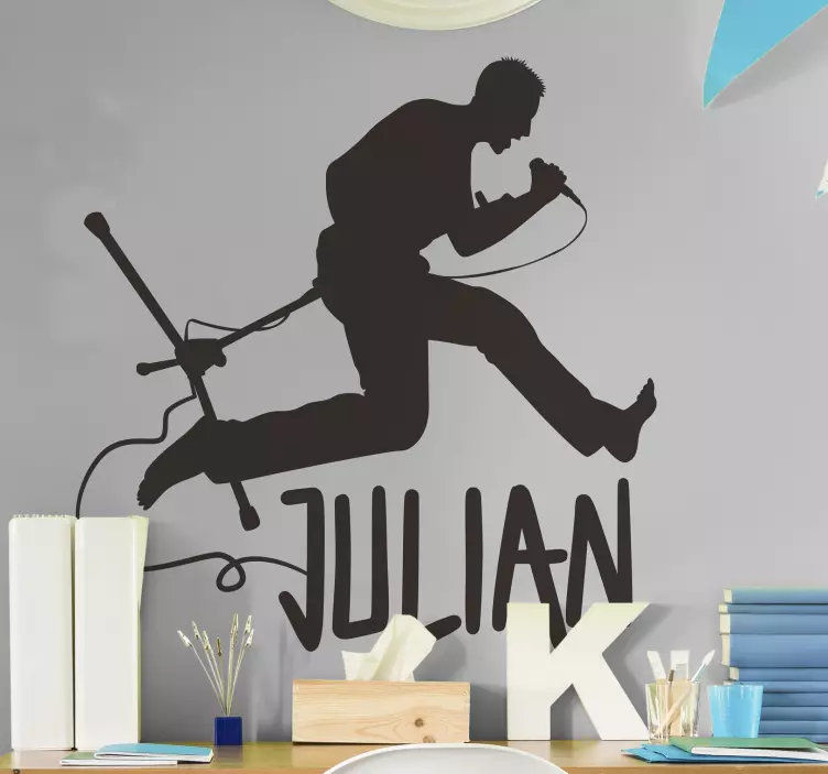 Autocolantes de rock Rockeiro a Cantar com Nome - TenStickers