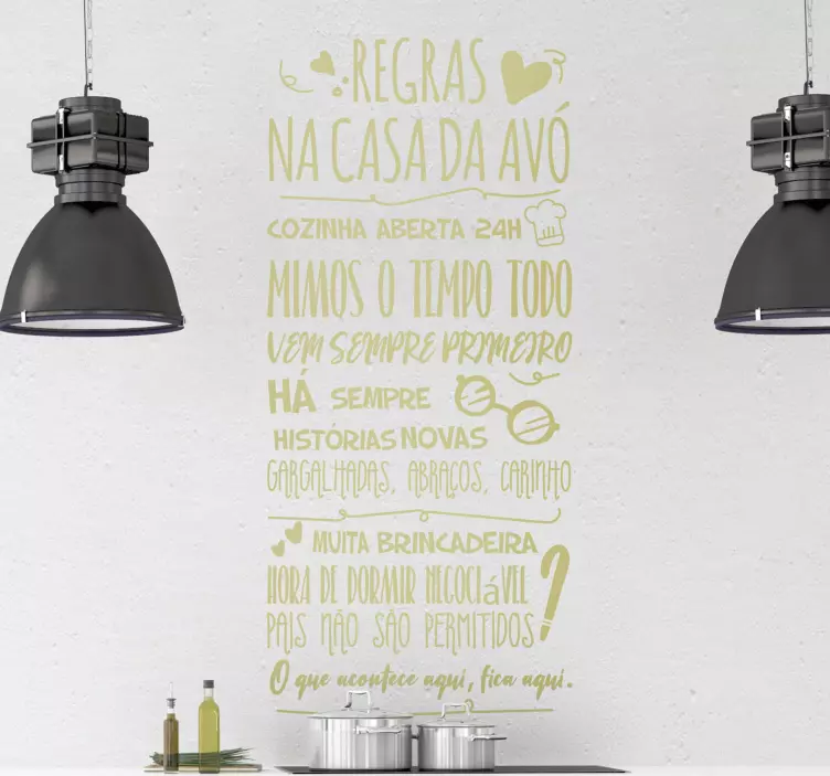 Autocolantes de texto Regras Na Casa Da Avó - TenStickers