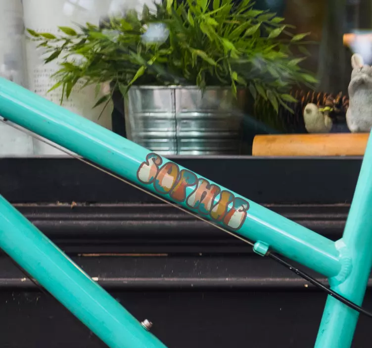 Autocolante  bicicleta Cores nome personalizado - TenStickers