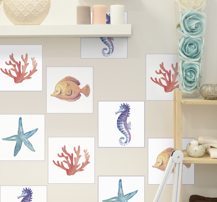 Autocolantes azulejos decorativos Animais marinhos - TenStickers