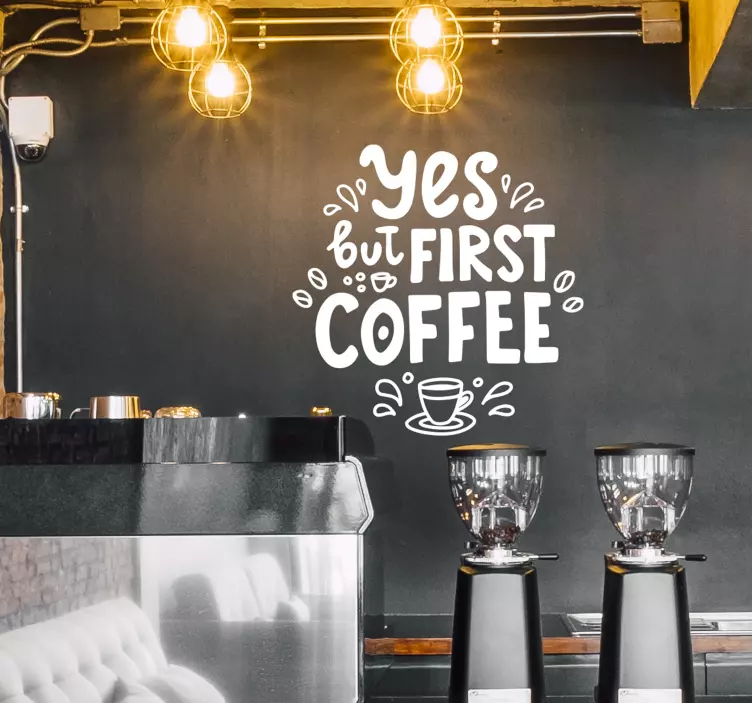 Autocolantes de bebidas Ok primeiro café - TenStickers