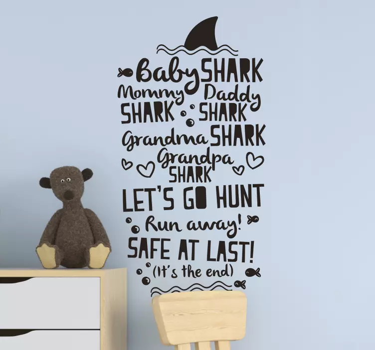 Vinil infantil Letras de baby shark - TenStickers