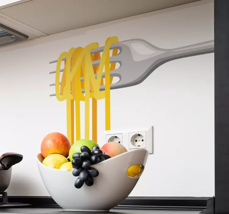 Autocolantes de comida Garfo com espaguete - TenStickers