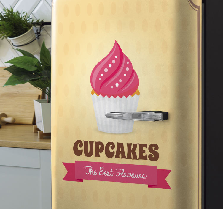 Autocolante para frigorífico gráfico de cupcake - TenStickers