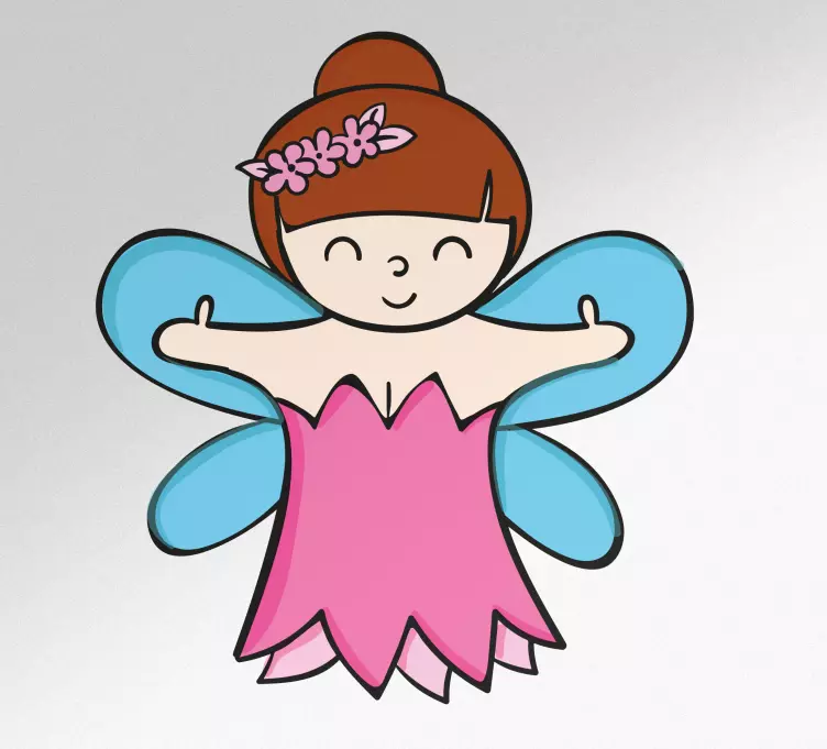 Autocolantes de contos infantis Silhueta de fada colorida - TenStickers