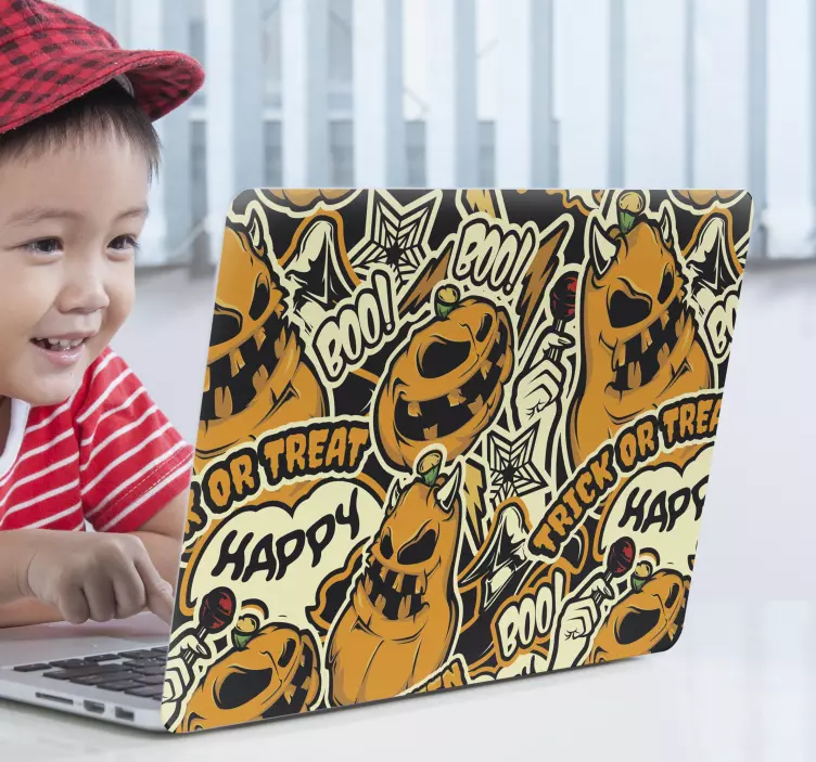 Autocolantes de halloween Padrão de fantasma fofo - TenStickers