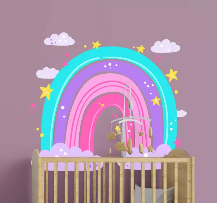 Autocolantes de ilustrações Arco-íris com estrelas - TenStickers