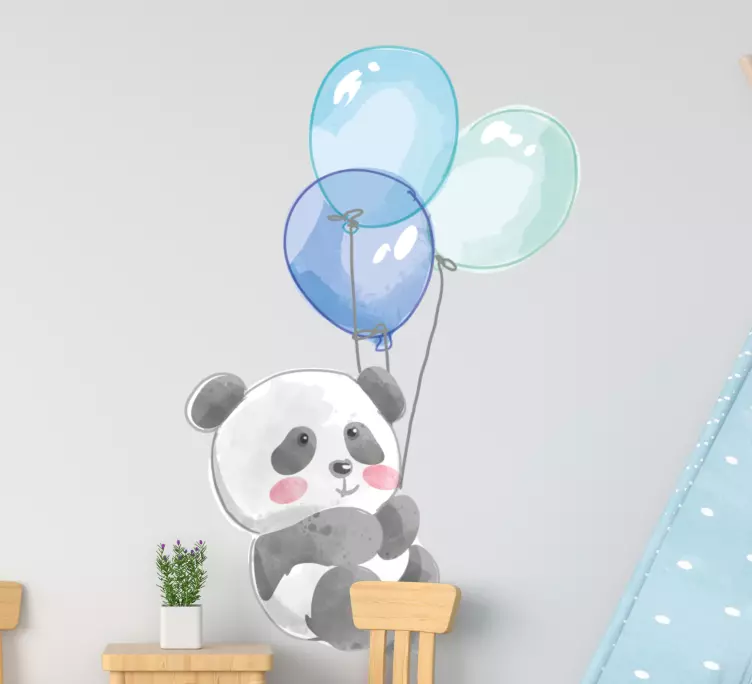 Autocolantes de ilustrações Banda de bebê segurando três balões d - TenStickers