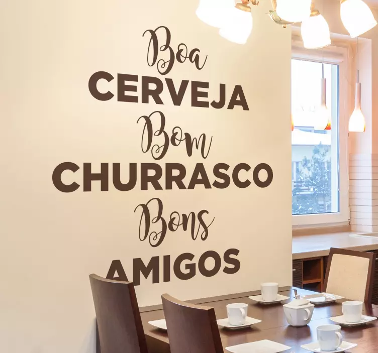 Autocolantes de lar Cerveja, churrasco e amigos - TenStickers