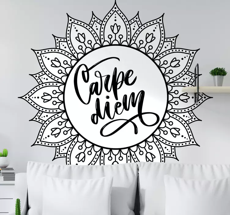 Adesivos de motivação pessoal Carpe diem boho - TenStickers