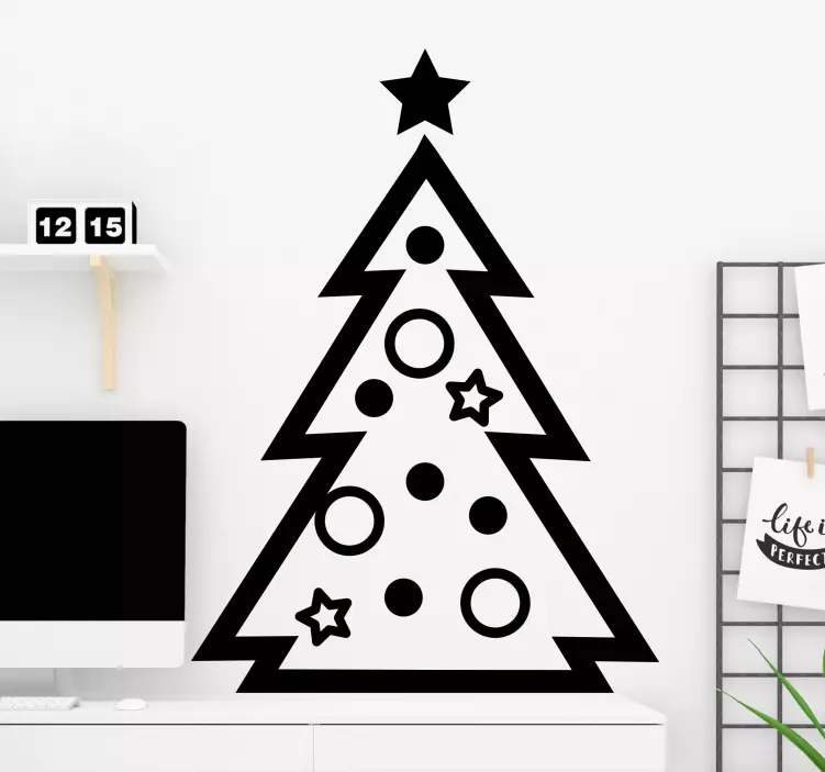 Autocolantes de Natal árvore de natal monocolor faça você mesmo - TenStickers