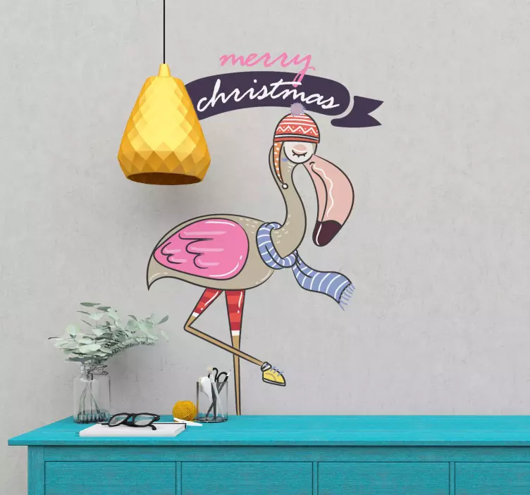 Autocolantes de Natal Flamingo de natal - TenStickers