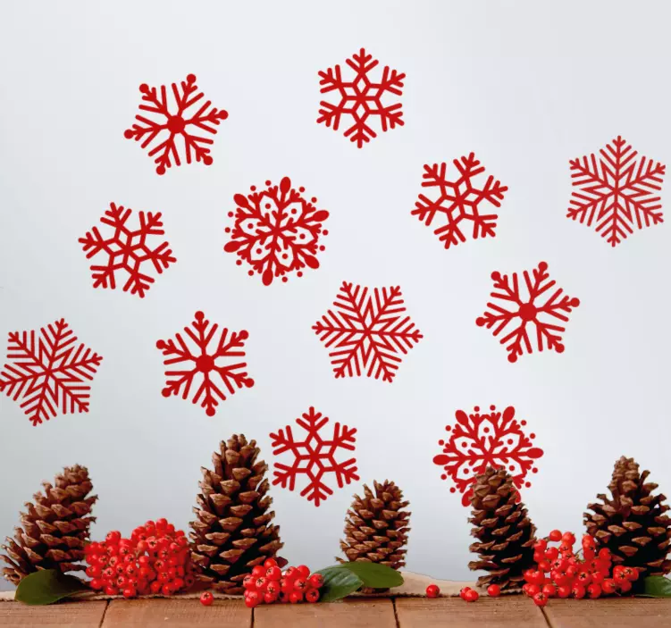 Autocolantes de Natal Pacote de flocos de neve monocromáticos - TenStickers