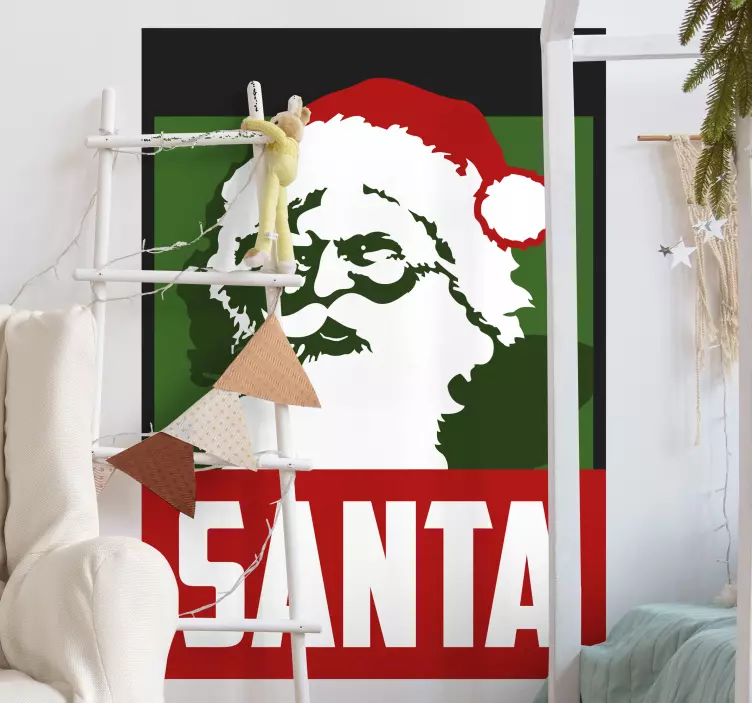 Autocolantes de Natal Pôster de papai noel realista - TenStickers