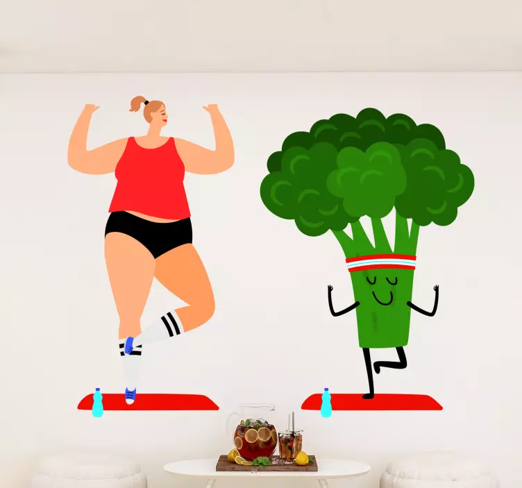 Autocolante Ioga e alimentação saudável - TenStickers