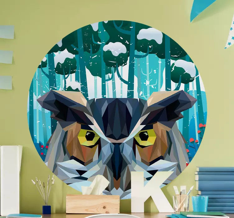 Adesivos de pássaros e aves Buho geométrico - TenStickers