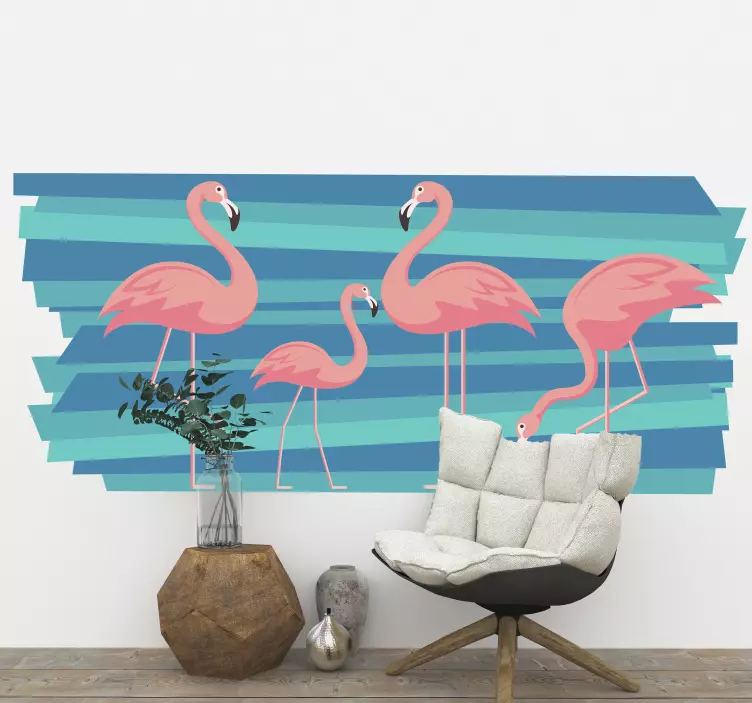 Autocolantes de pássaros e aves Flamingos - TenStickers