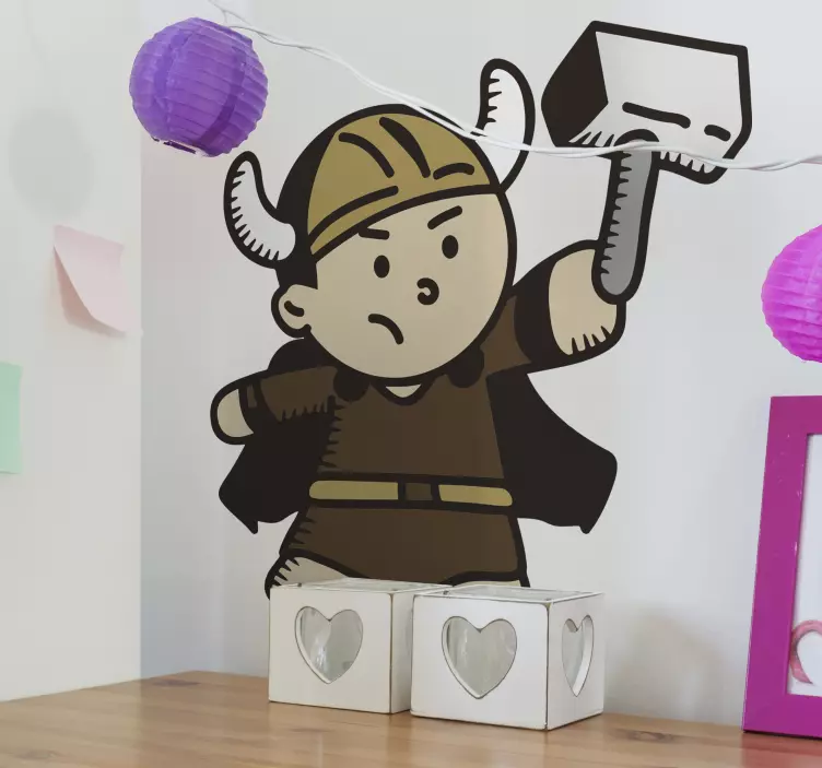 Autocolante de viking segurando um martelo - TenStickers