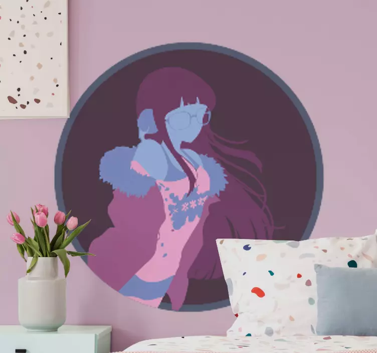 Autocolante de personagem menina de óculos - TenStickers