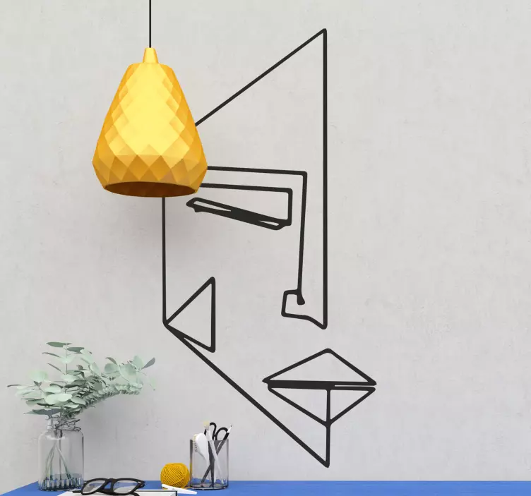 Autocolantes de pessoas Rosto geométrico minimalista - TenStickers