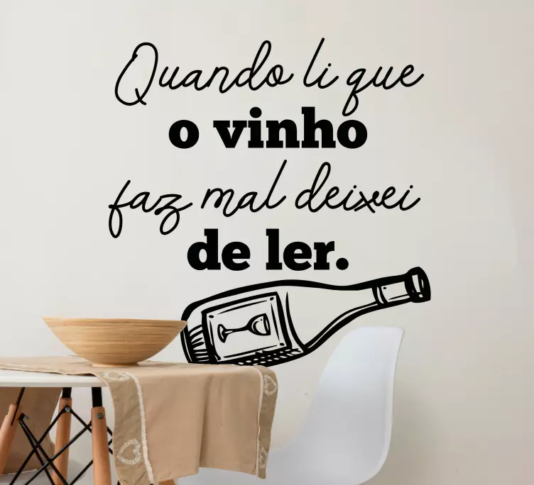 Autocolantes de provérbios populares Vinho ditado popular - TenStickers