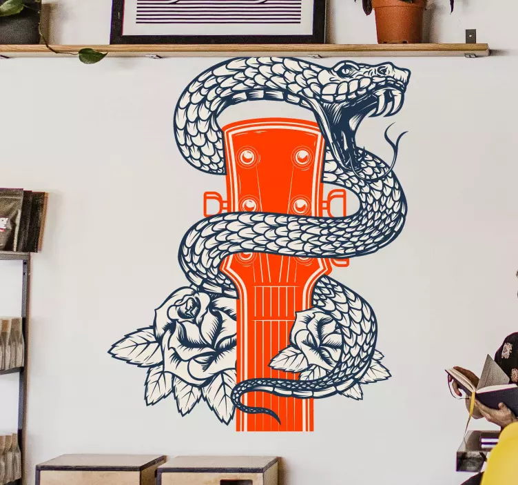 Autocolantes Musicais Guitarra tatuagem - TenStickers