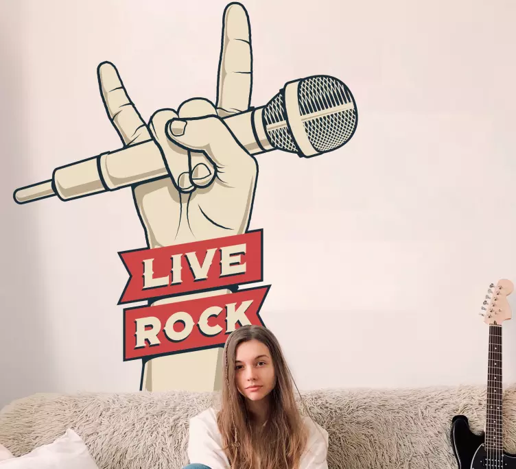 Autocolantes para quarto infantil Gesto de rock com a mão - TenStickers