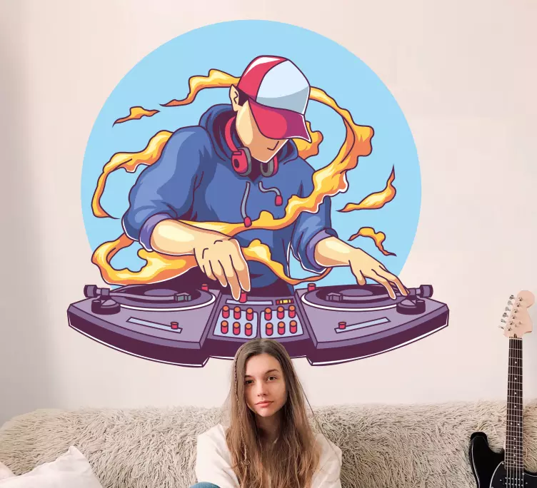 Autocolantes para quarto infantil Música legal de dj - TenStickers