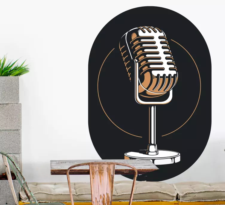Autocolantes para quarto infantil Silhueta do microfone - TenStickers