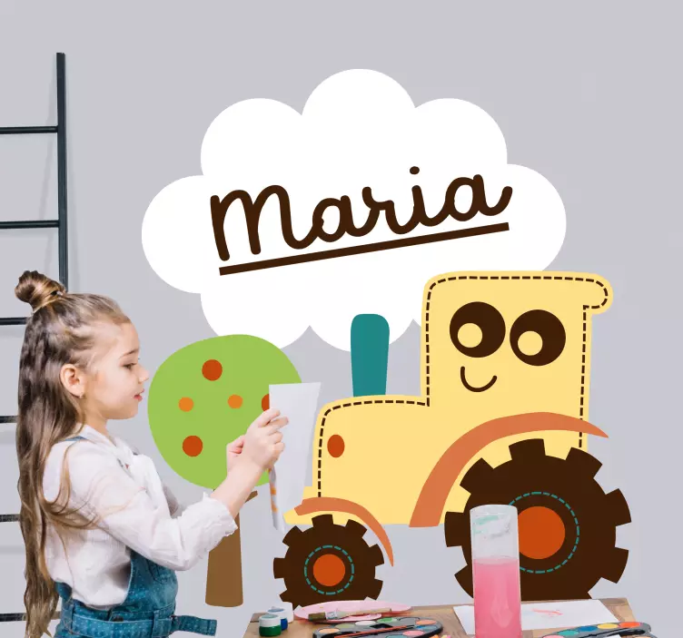 Autocolantes Carimbo de trator com texto - TenStickers